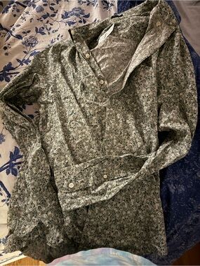 J. Crew Sage Green Floral Button-Down Shirt